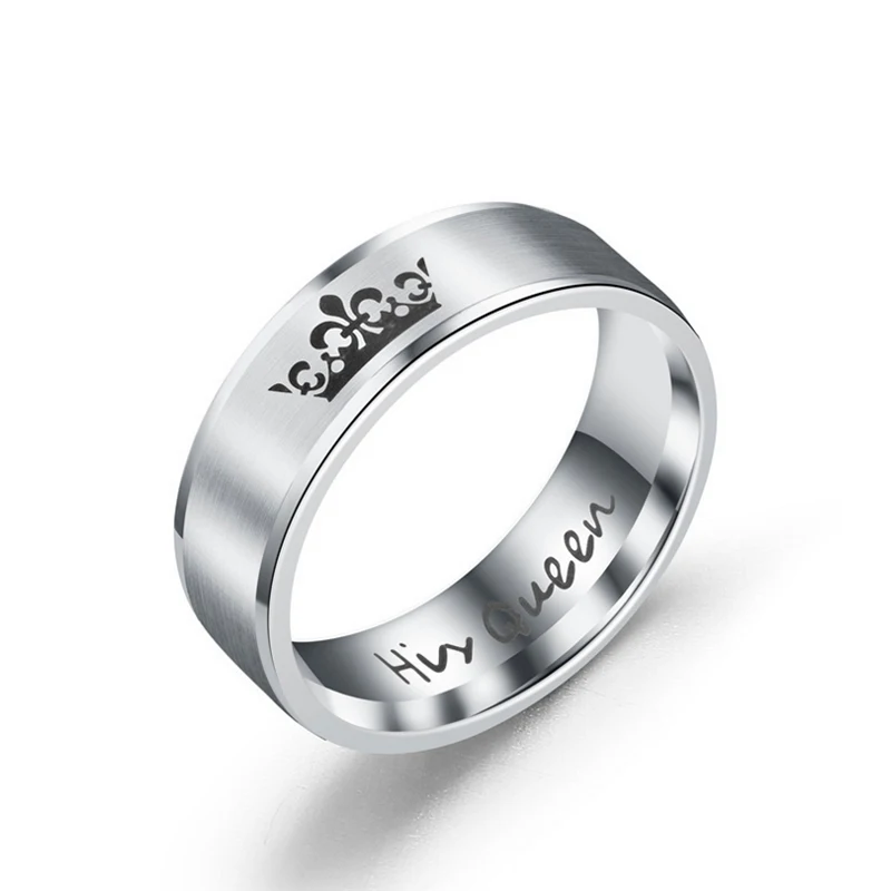 Кольца His Gueen Her king, модное обручальное кольцо, обручальное кольцо, мужские кольца для женщин, пара колец из нержавеющей стали, ювелирное изделие - Цвет основного камня: His Gueen