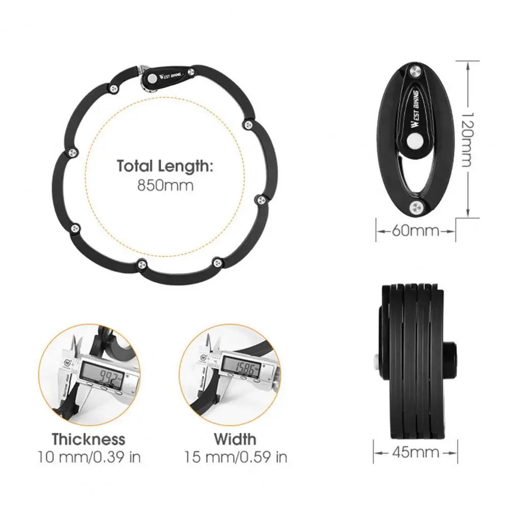 

Road Bike Lock Bike Lock Foldable Password Rust-Proof Anti Theft MTB Road Bicycle Electric Lock for Outdoor