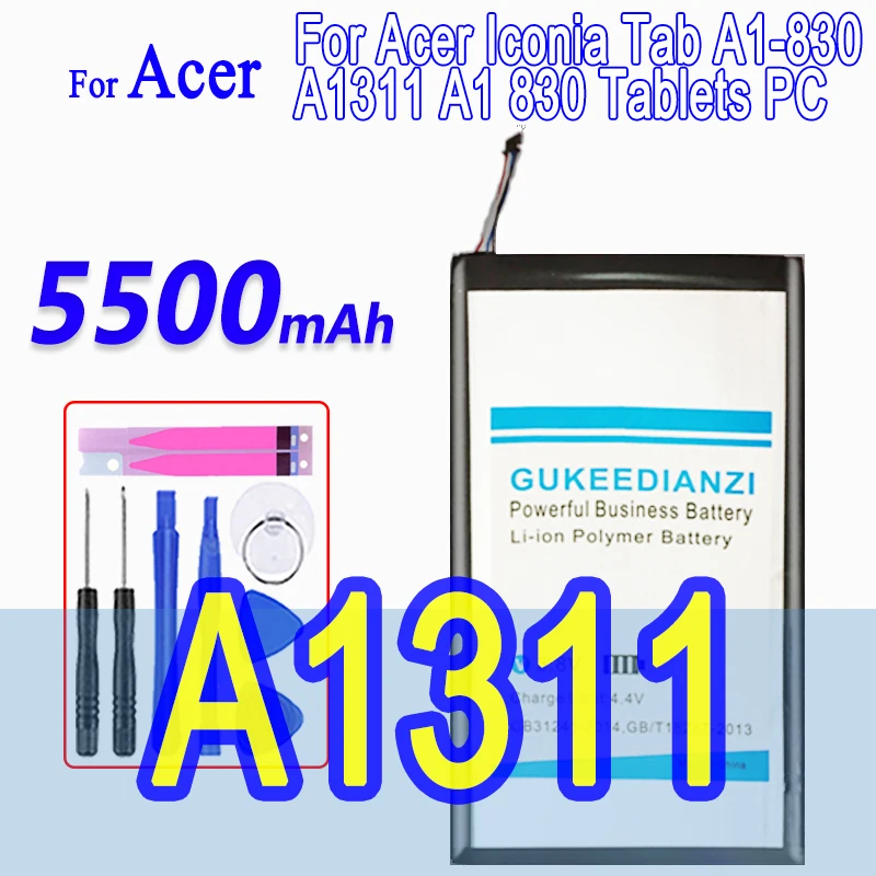 Аккумулятор GUKEEDIANZI A1311 5500 мАч для планшетов Acer Iconia Tab A1 830 Сменный аккумулятор