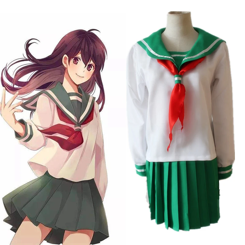 

Anime InuYasha Cosplay Costumes Kagome Higurashi Cosplay Costume School Uniforms Halloween Party Game Women Cosplay Costume