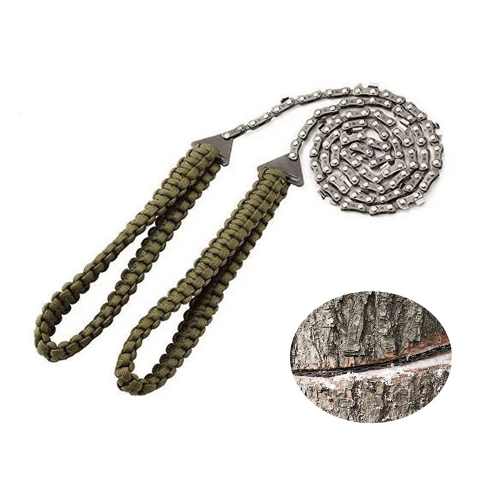 

27 Inch 11 Teeth Pocket Chainsaw With Paracord Handle Hand Chain Saw Emergency Survival Gear Cutting Chainsaw Outdoor Equipment