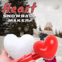 heart snowball maker winter plastic snowball maker clip penguin shaped kids outdoor sand snow ball mold toys fight clip toy