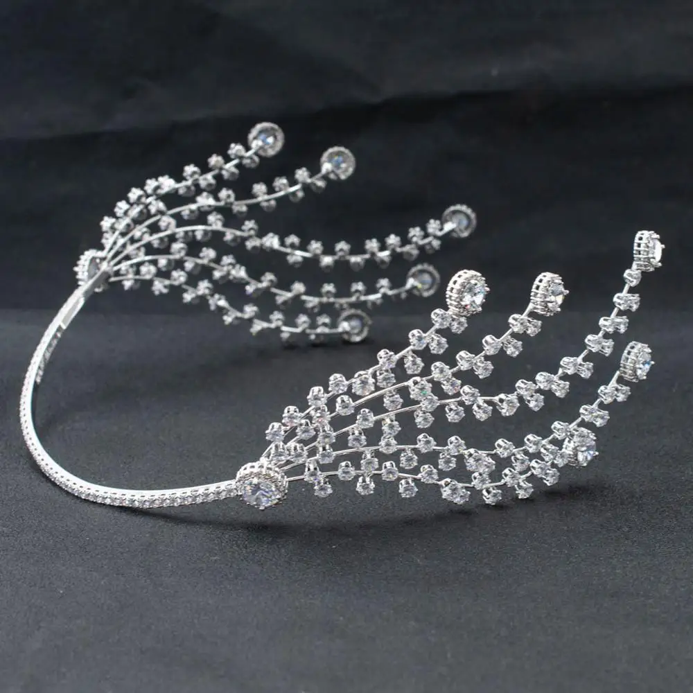 Новинка 2020 Мягкая повязка на голову с кубическим цирконием для невесты свадьбы