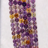 natural ametrine beads citrine beads 6mm 7mm 8mm 10mm round gem stone quartz crystal for jewelry diy 15 5string