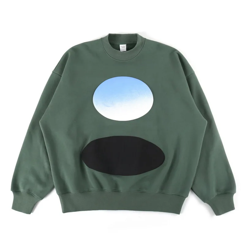 

Kanye autumn and winter surrounding high collar sweater oversize loose geometric pattern couple coat fashion