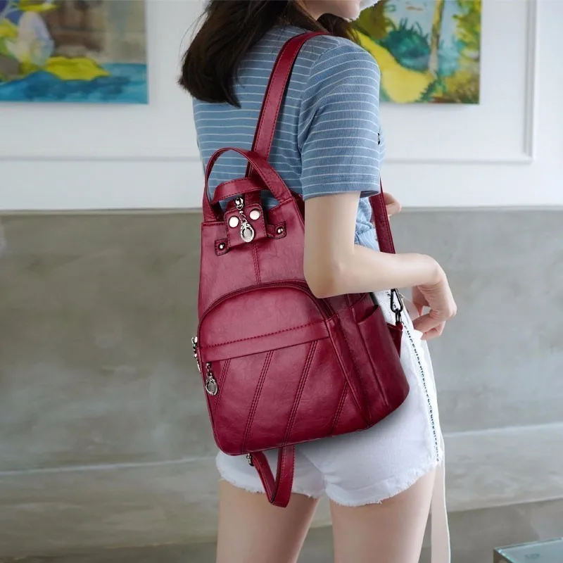 Женские Кожаные Рюкзаки Mochilas женский рюкзак школьные сумки для девочек Дамский