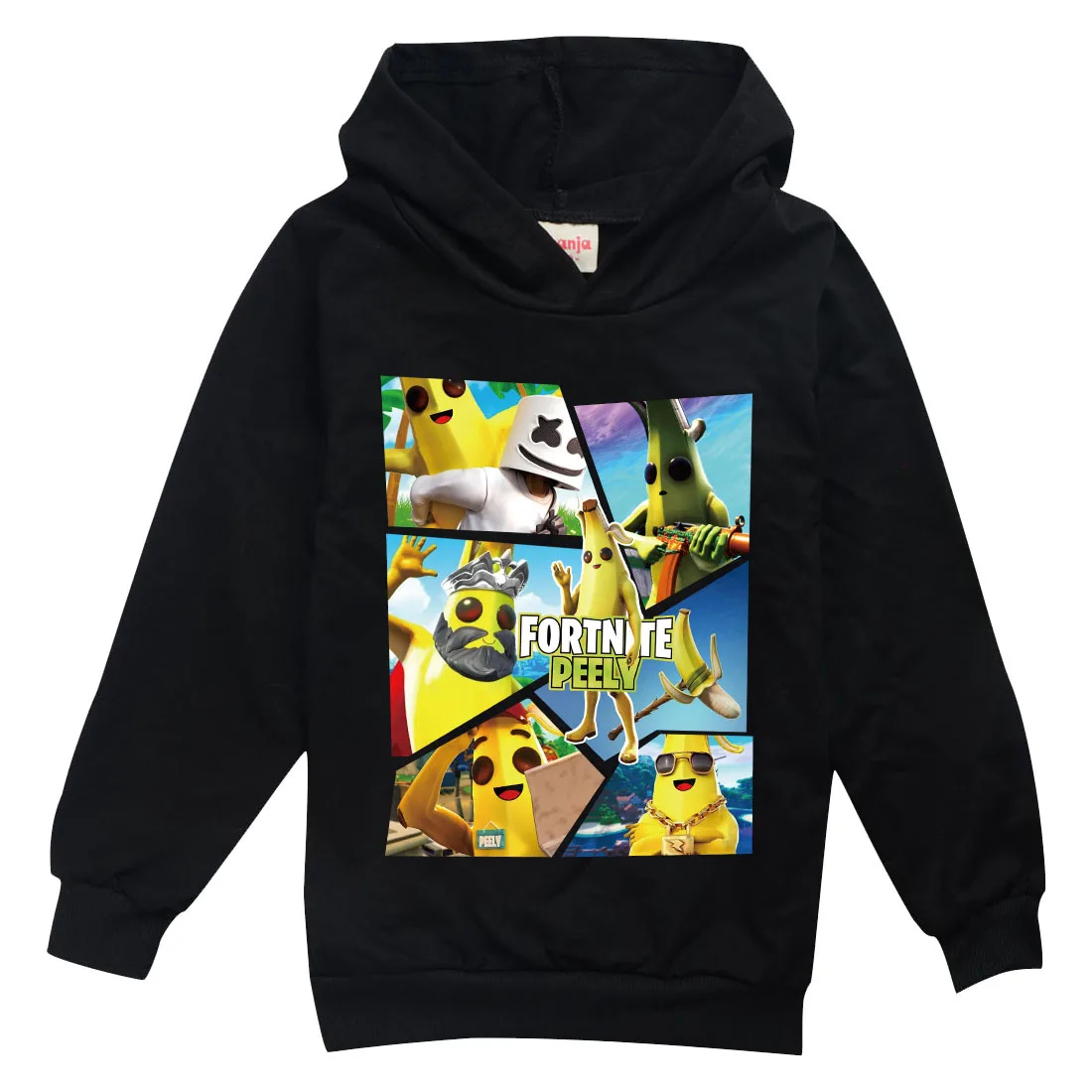 Fortnite Banana-Man Peely Cartoon Hoodies Kids Boys Girls Sweatshirt Fashion Fall Children's Clothing Tops Long Sleeve Hoody | Игрушки и