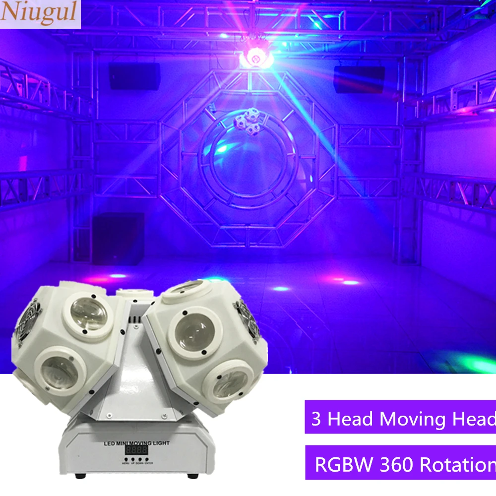 

18X10W RGBW 3 головы светодиодный луч светильник Футбол светильник DMX светодиодный Футбол вращения Светильник s Профессиональный для ди-Джея свет/бар/вечерние/шоу/Stage светильник Инж