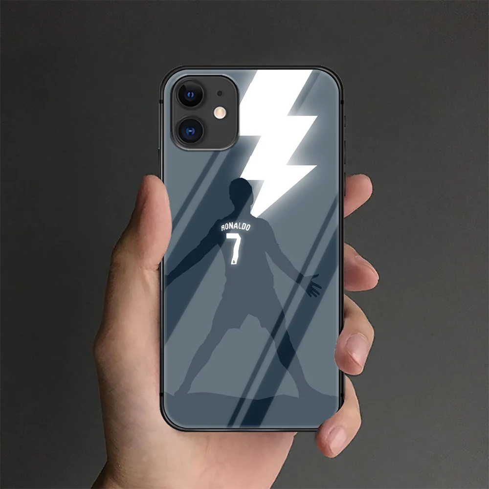 

CR7 Cristiano Ronaldo Phone Tempered Glass Case Cover For IPhone 6 6S 7 8 11 12 X Xr Xs Se 2020 Pro Max Plus Mini Black Coque