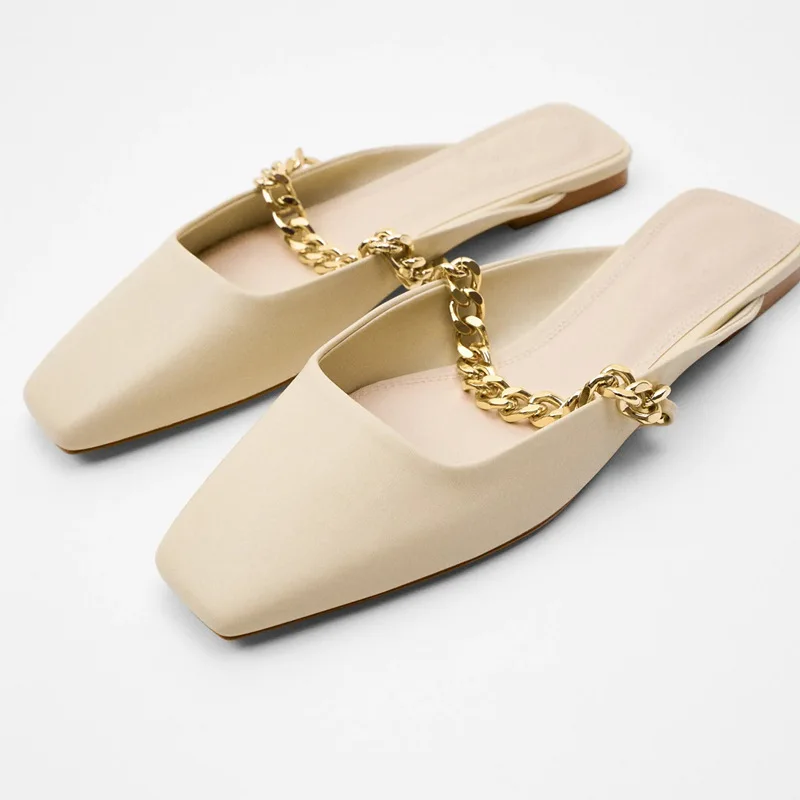 

women Baotou Slipper Female Pointed Flat Bottom Sandal 2020 Summer New Versatile Wear Muller Shoes Women Sandals Slippers