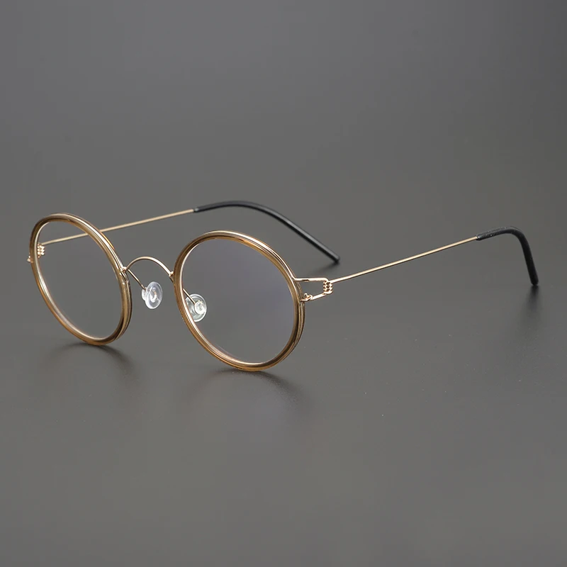 

Vintage glasses frame men Retro Designer round Titanium optiacl eyewear Myopia reading women prescription clear eyeglasses