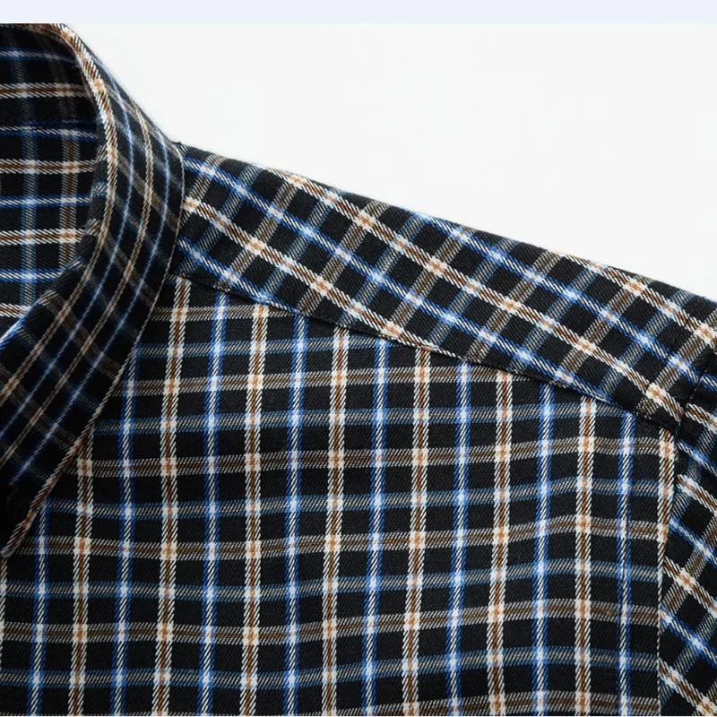 Мужская модная повседневная клетчатая рубашка с длинными рукавами и принтом