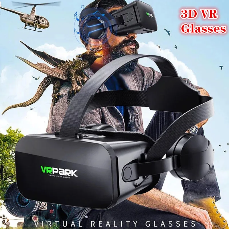 3D VR Glasses Goggles With Gamer Controller Headset Helmet Type VR Glasses For 4.5- 6.7 Smart Phone WiFi FPV Drone Children Toy