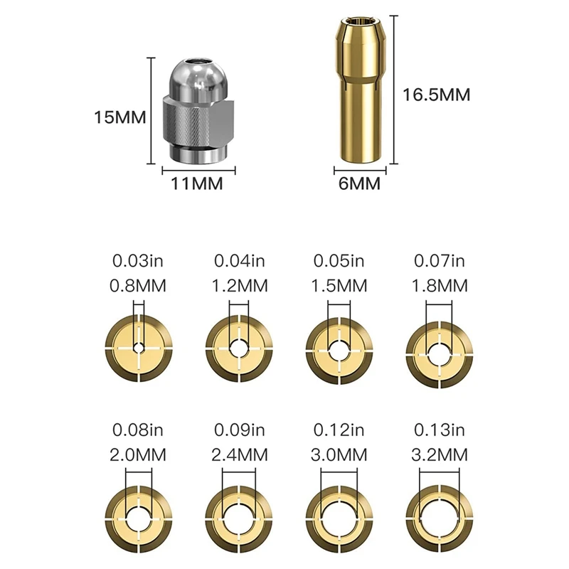 Латунная Цанга для Dremel 10 шт замена 4485 быстросменная вращающаяся дрель набор