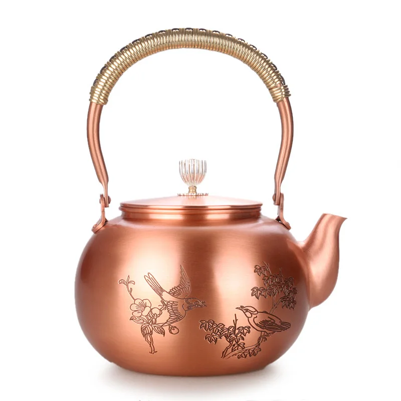 Чистый ручной утолщенный чайник заваривание чая суп для кипячения старый медный