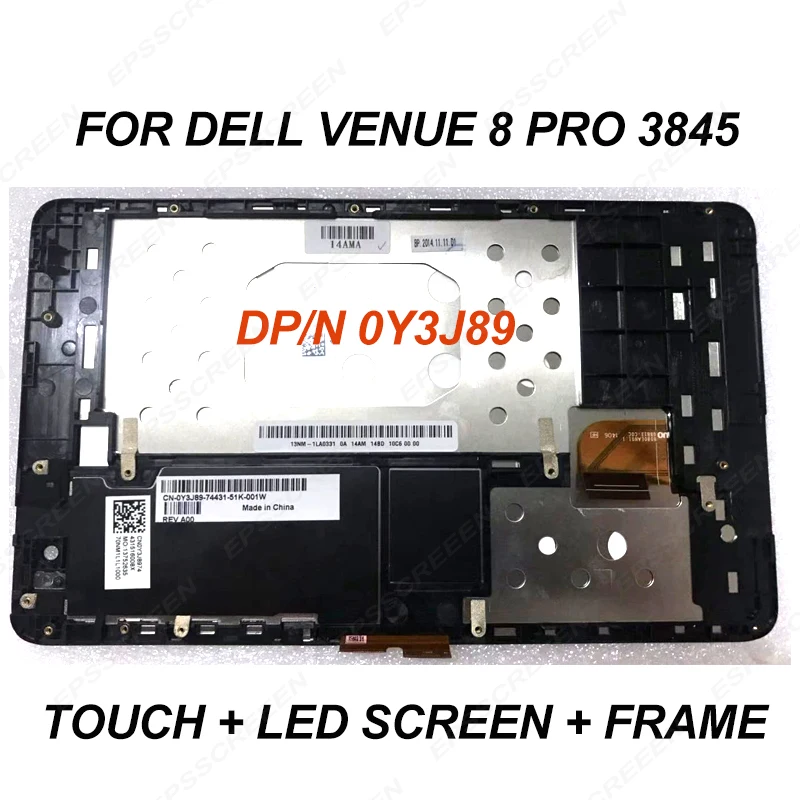 Абсолютно новый для Dell Venue 8 Pro 3845 ЖК панель с сенсорным экраном DP/N 0Y3J89 & 0JWXFW рамкой