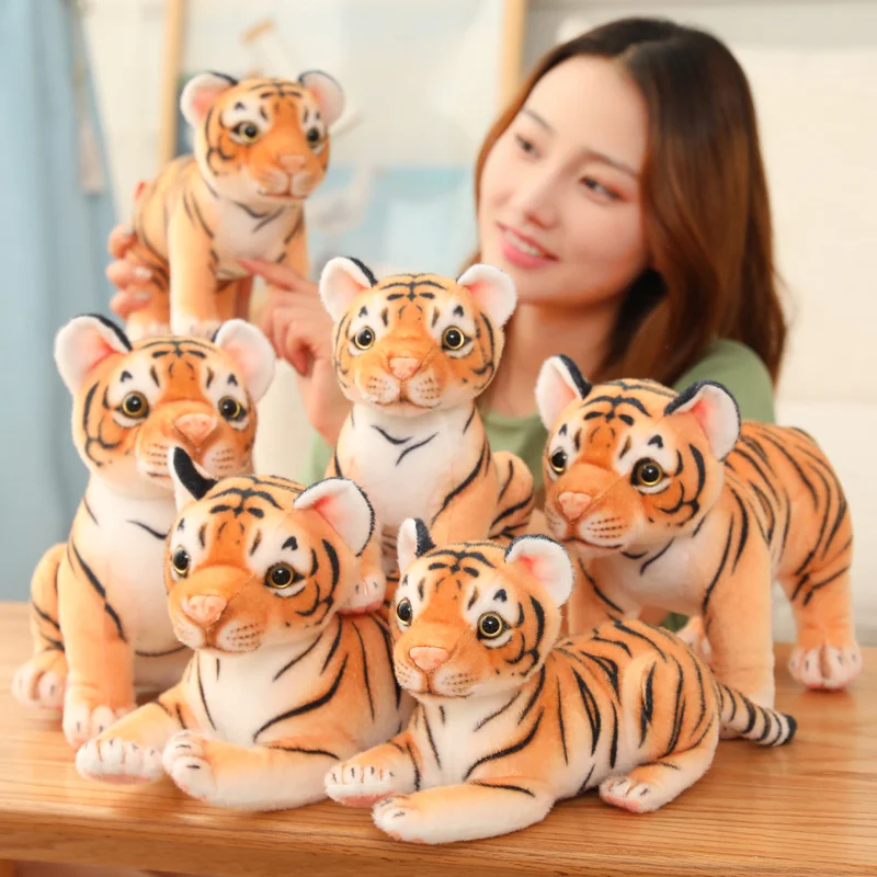 

Nice Hot 3 Postures Stuffed Lifelike Tiger Plush Toy Simulation Cute Doll Animal Pet Toys For Children Home Decor Baby Gift