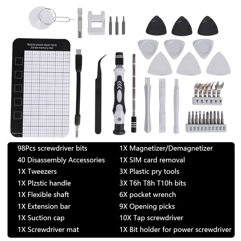 

115/135/138 IN 1 Screwdriver Set Hand Tools Magnetic Torque Phillips Bit Kit Electric Screwdriver Wrench Repair Telephone Tool