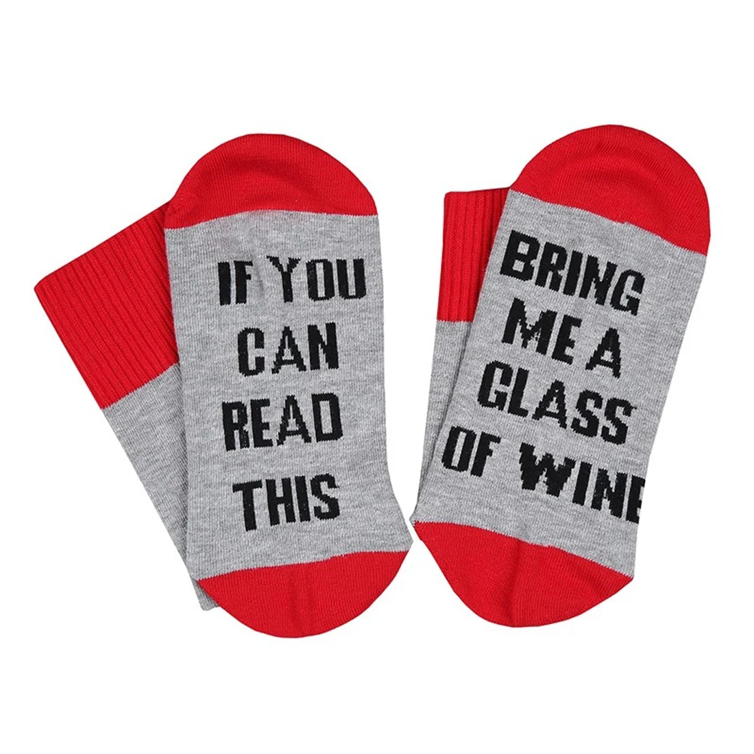 

Bring Me A Glass Of Wine Cotton Casual Socks Unisex Couple Socks 1 Pairs IF YOU CAN READ THIS Sock Women Men Funny Ankle Socks