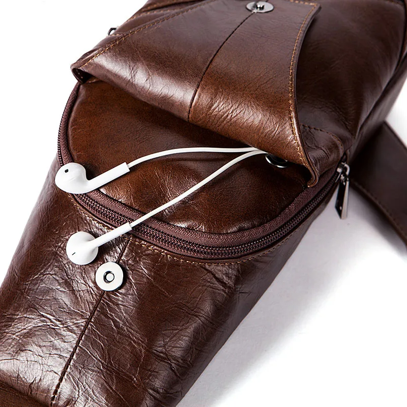 Мужская сумка-мессенджер из натуральной кожи повседневная сумка через плечо