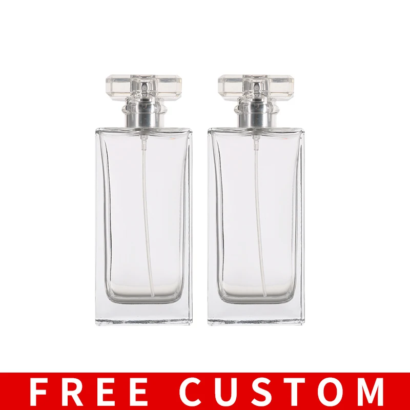 Бесплатный логотип на заказ 120 мл роскошный пустой квадратный Толстый Стеклянный