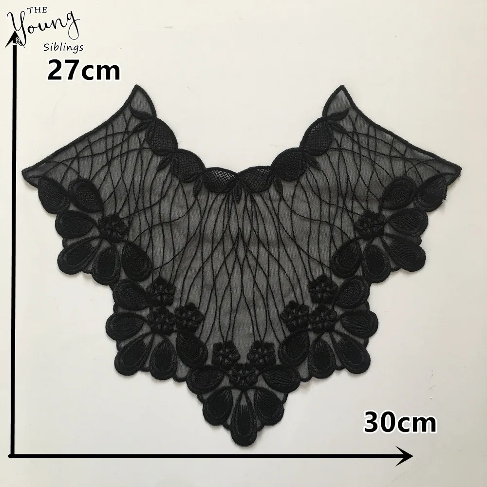 Новое поступление черный тканевый кружевной воротник шитье вырез вышивка