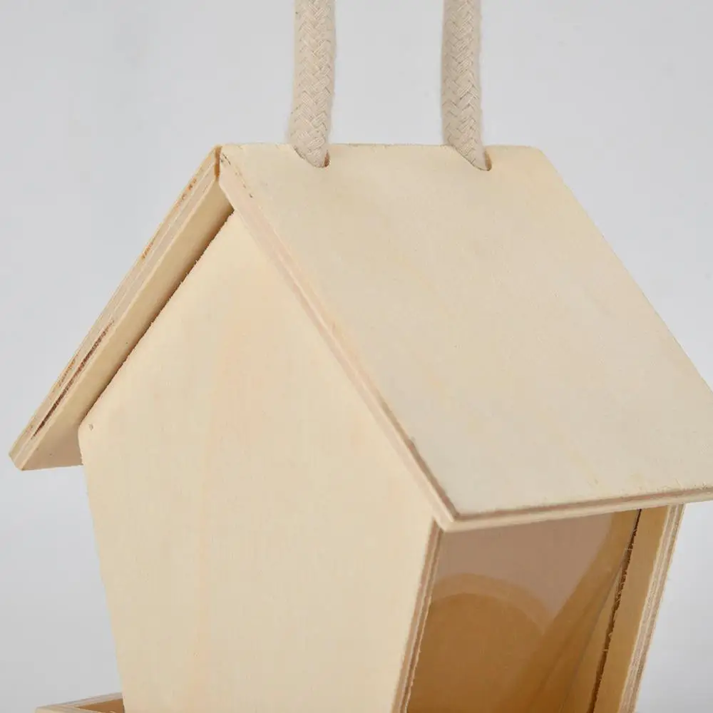 Деревянный домик для птиц уличный деревянный пищевой контейнер с подвесной