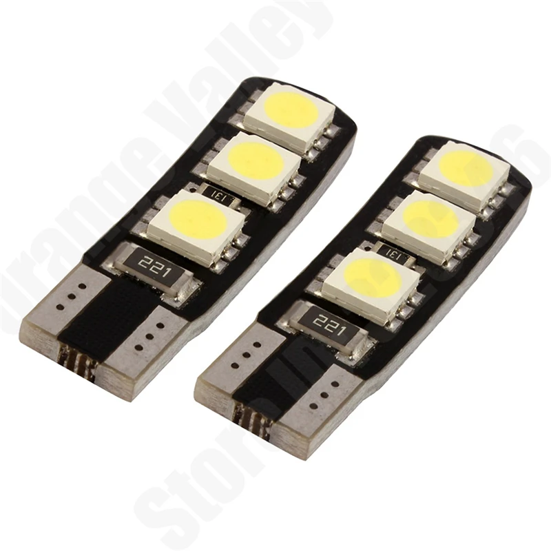 10 шт. T10 6SMD 5050 CANBUS W5W 6 светодиодный DC12V без предупреждения об ошибке Smd Canceller Авто