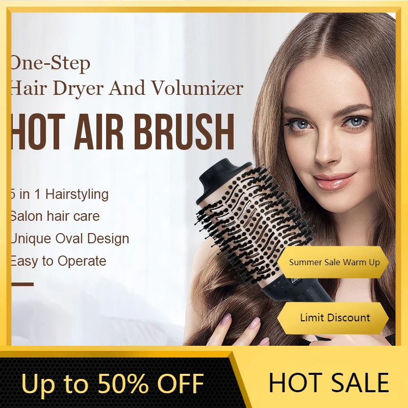 

Five-In-One One-Step Hair Dryer Comb Professional Curler Straightening Curler Brush Smoothing Frizz Ionic Soft Hair Styler