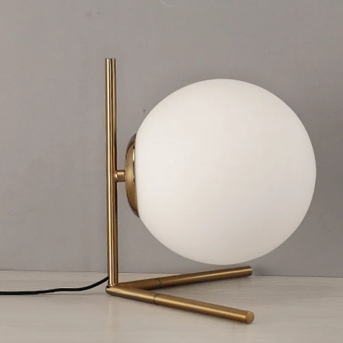 A Ball Dia 15cm Современные стеклянные настольные лампы с шариками, золотой скандинавский простой спальный прикроватная настольная лампа для чтения, домашний декор, Светодиодный настольный светильник, Lamparas - Цвет абажура: A Ball Dia 15cm