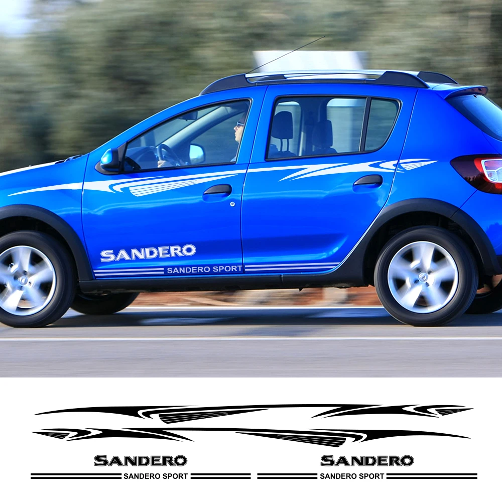 2 шт. автомобильные двусторонние дверные наклейки для Dacia Sandero виниловая пленка
