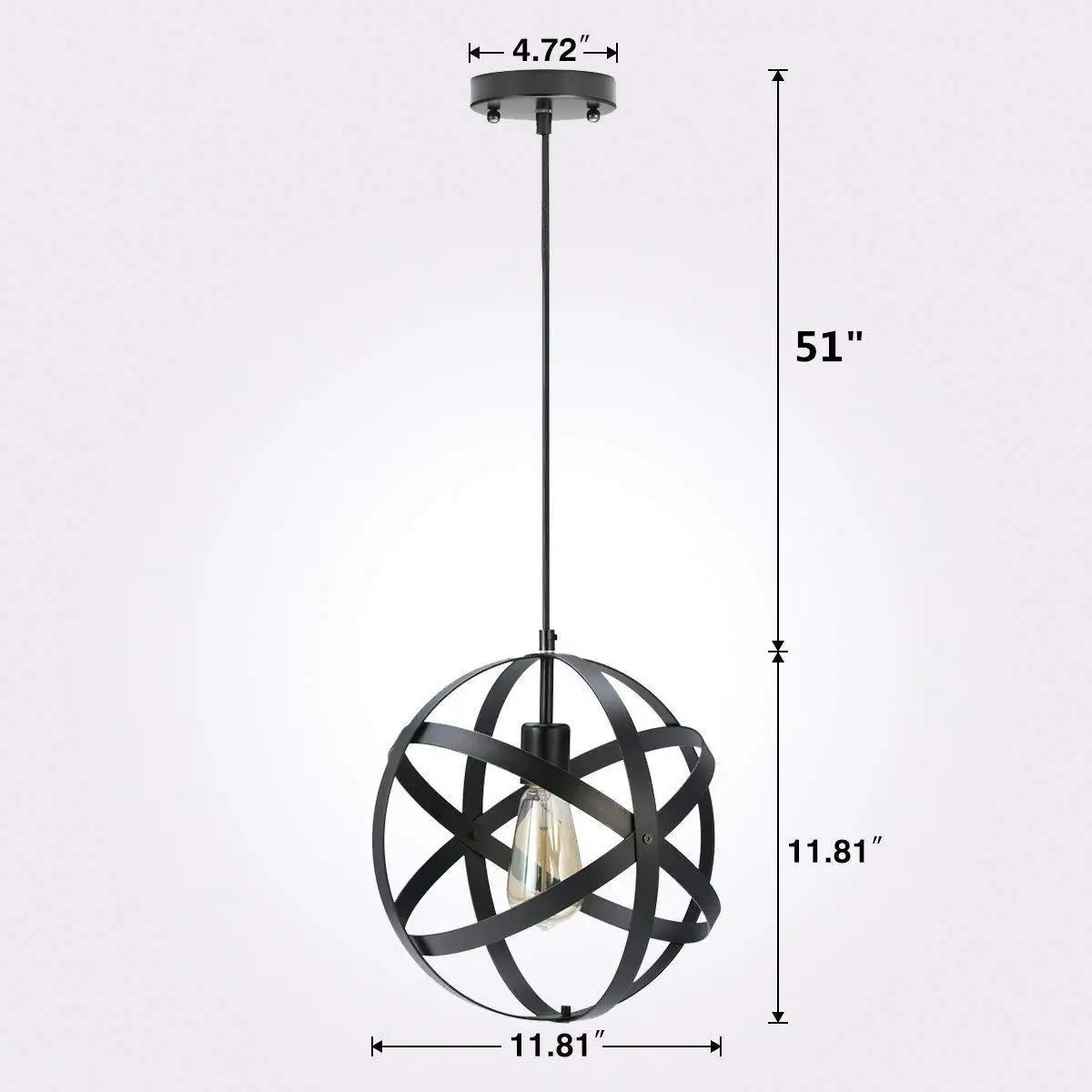 

Iron Industrial Wind Ceiling Light Circle Retro Pendant Light E26 Black Metal Ceiling Lamp For Restaurant Bar Coffee living room