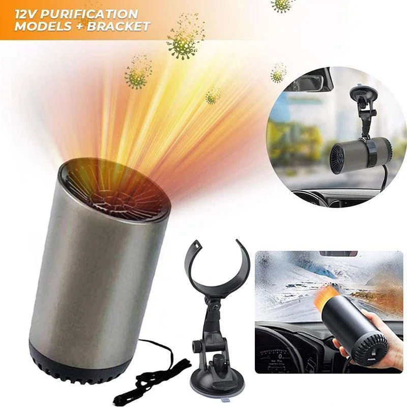 12V Car Heater Vehicle Heating Cooling Fan Portable Defrosting and Defogging Small Electrical Appliance Fun with Suction Holder |