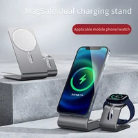 magsafe phone holder for iphone 12 pro max 12 miniiwatch aluminum charger stand dock magsafe wireless charging station support