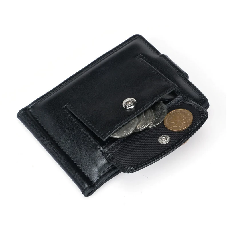 Новый Повседневный маленький мужской кожаный бумажник с монетницей зажим для