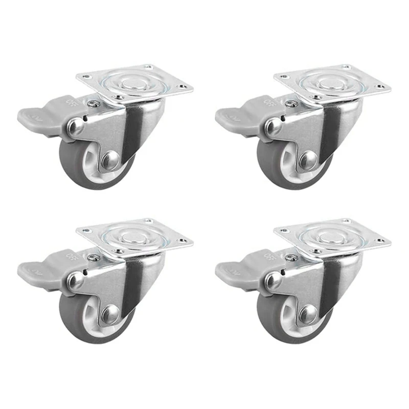 

4Pcs Swivel, Silent Rubber Casters, for Furniture Electric Wheel SH-025 (1 Inch)
