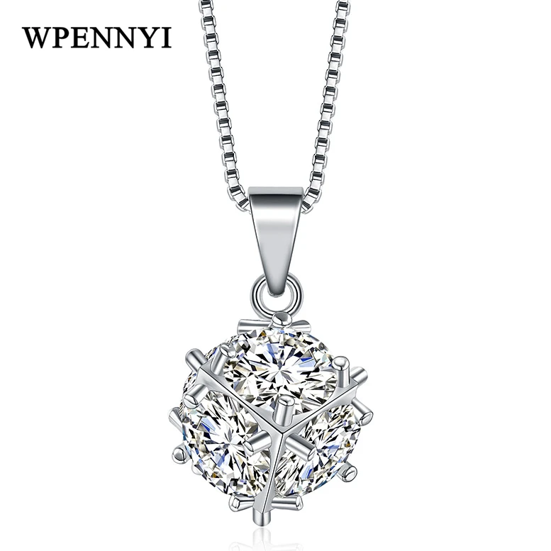 WPENNYI Горячая простой дизайн шаровая цепочка модное круглое ожерелье Серебряный