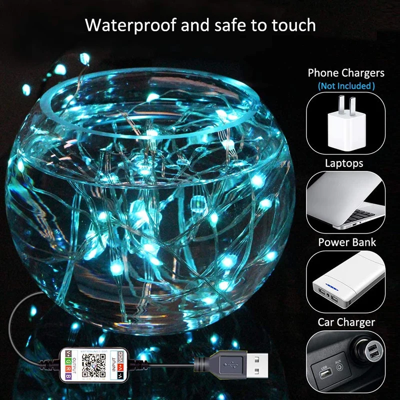 

Christmas Tree Deco RGB Bluetooth String Lights Merry Xmas For Home 2020 USB Smart Lamp Navidad Noel Gifts New Year Decoration