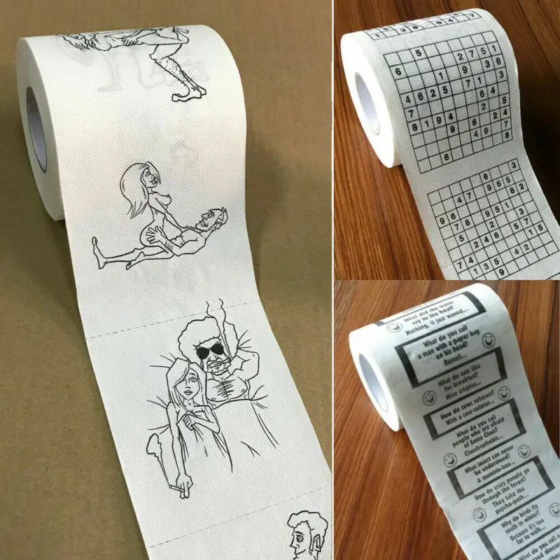 1 рулон товары забавные цифры лабиринт шутки туалетная бумага рулоны принты