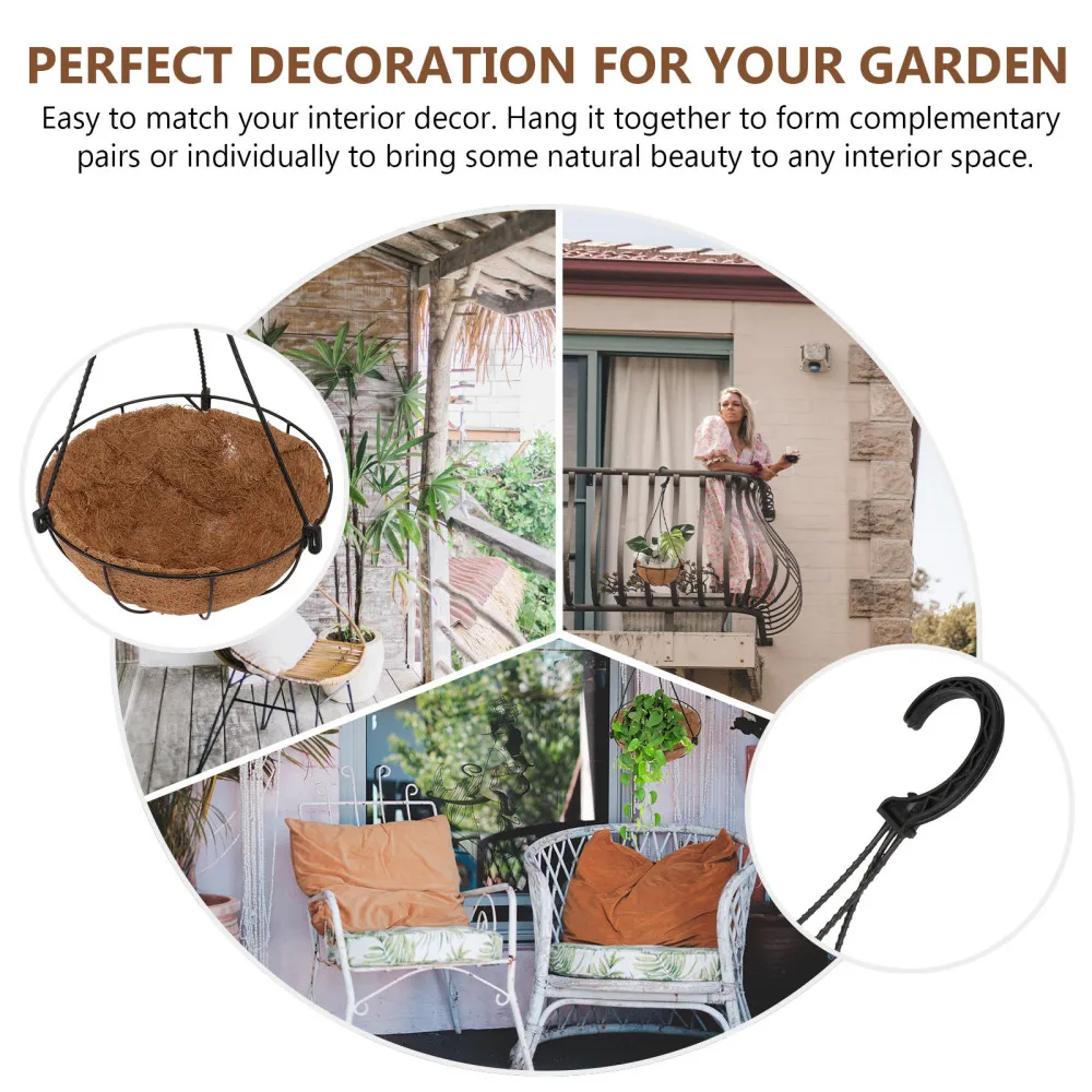 

2 Sets Household Hanging Flowerpots Hanging Planter Flower Plant Pots (Brown)
