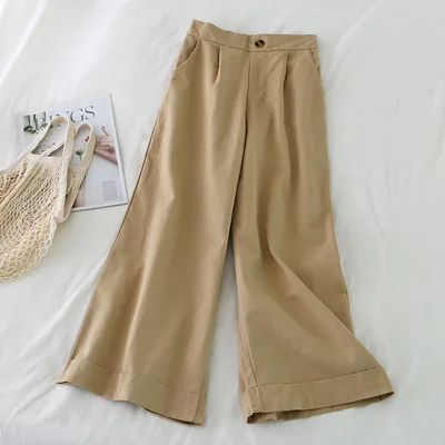 Брюки женские повседневные с завышенной талией драпированные свободные