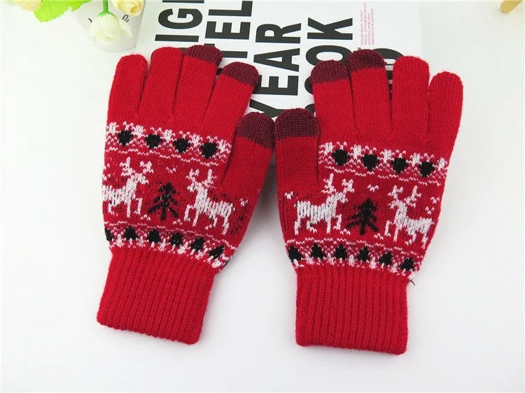 5 цветов Рождественский дизайн олень разноцветные перчатки для мужчин и женщин