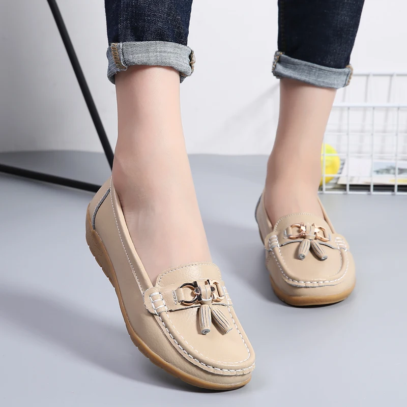 

Women Flats Ballet Shoes Bow-tie Flat Loafers Cut Out Leather Breathable Moccasins Women Boat Shoes Ladies Casual Shoes
