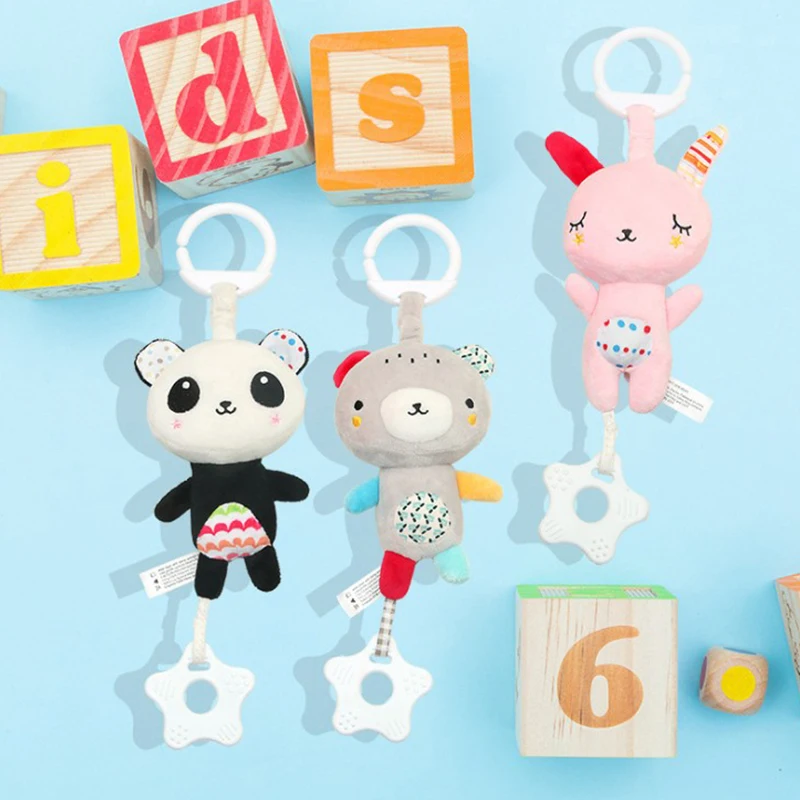 Детская Подвеска прорезыватель с милым животным музыкальным звуком