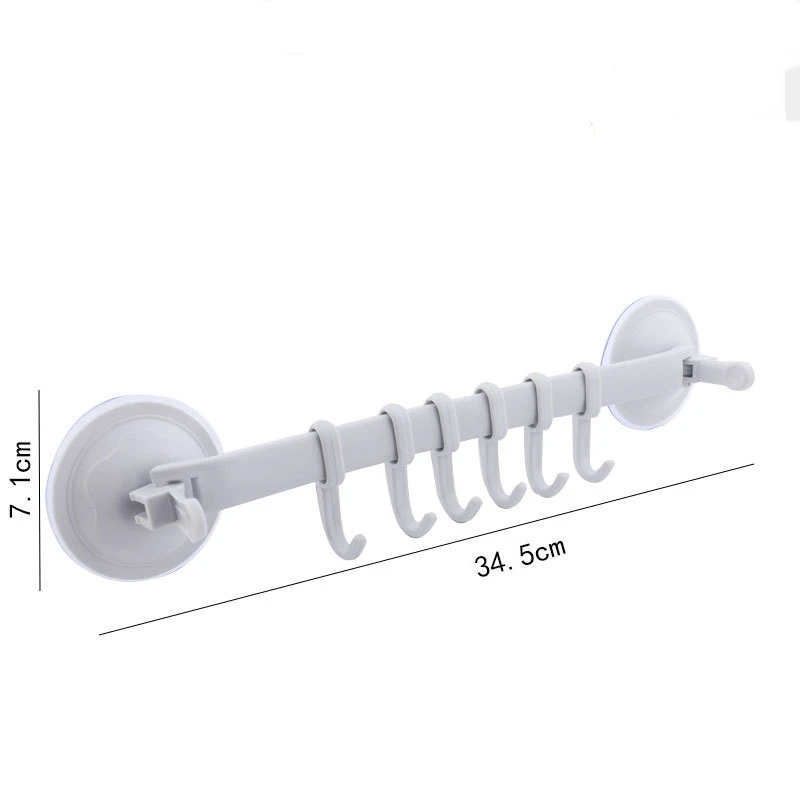 Регулируемый 6 крючков двойная присоска стойка вешалок для полотенец висит