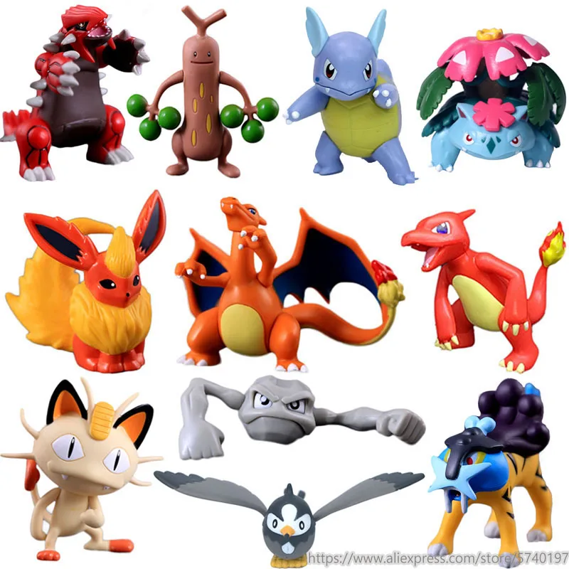 Новые Мультяшные персонажи Charizard Groudon Eevees Meowth Geodude Raikou экшн-Фигурки игрушки Аниме