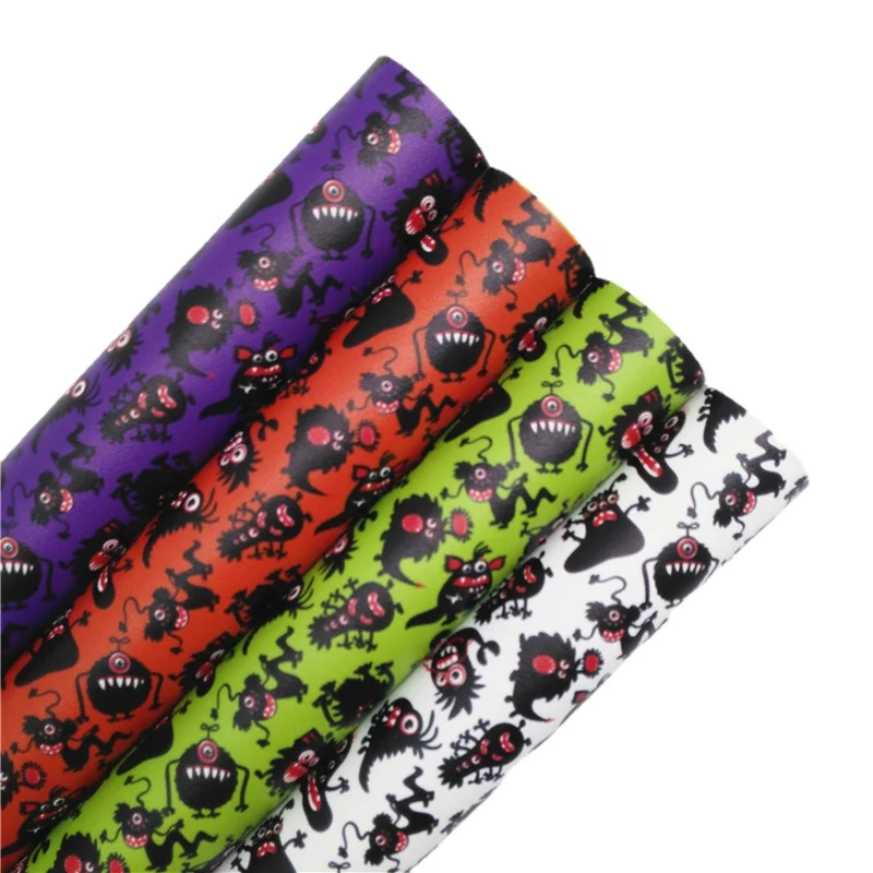 Хэллоуин Монстры печатная синтетическая искусственная кожа Виниловая Ткань