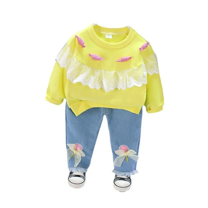 

New Spring Autumn Baby Girl Clothes Suit Children Fashion T-Shirt Pants 2Pcs/Set Toddler Sports Casual Clothing Kids Tracksuits