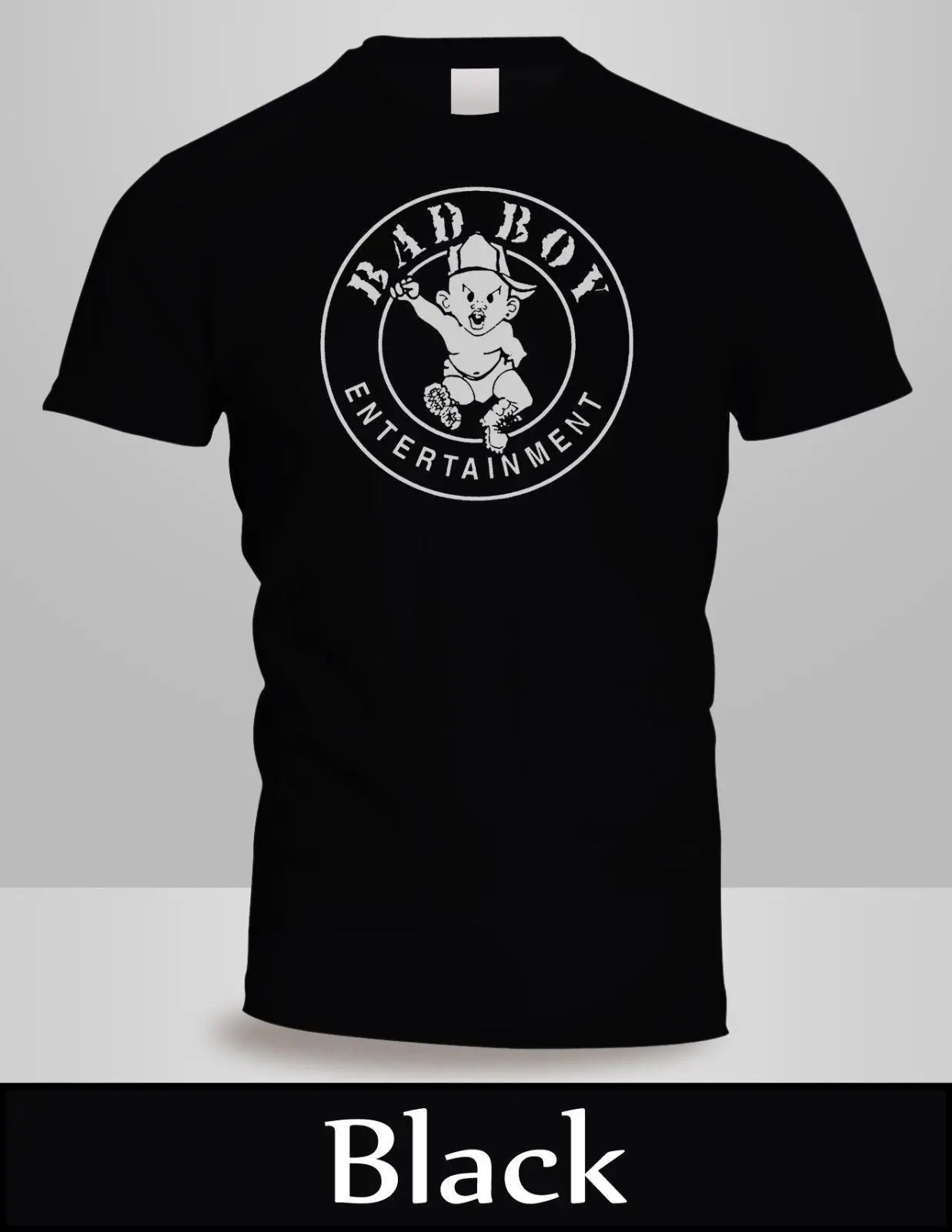 Bad Boy развлекательная Мужская футболка s черная и белая Diddy Biggie Notorious Tee 2 крутая