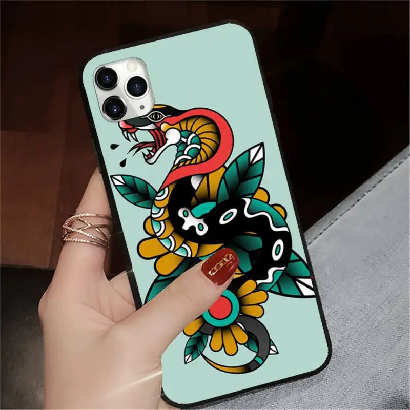

Hand Snake flower aesthetics Phone Case for iPhone 11 12 pro XS MAX 8 7 6 6S Plus X 5S SE 2020 XR
